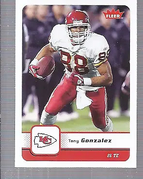 Tony Gonzalez Kansas City Chiefs Football Card from 2006 Fleer #50 NM-MT Condition