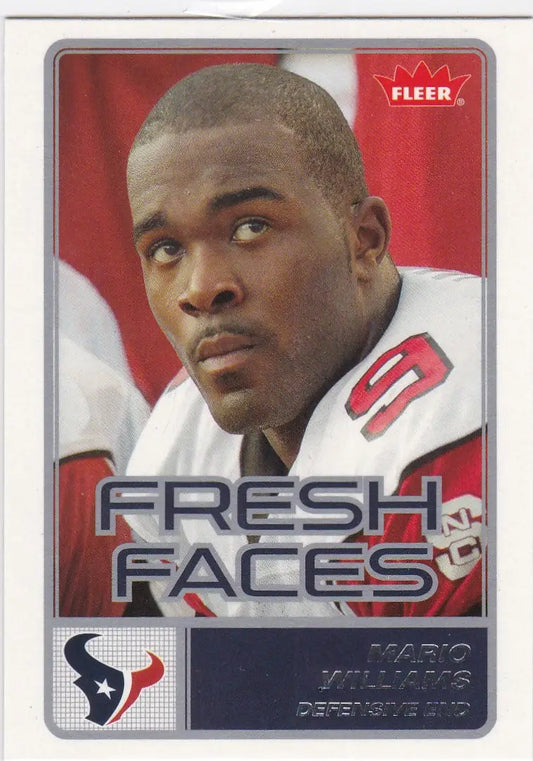 Fleer Fresh Faces NFL trading card of Mario Williams Houston Texans player