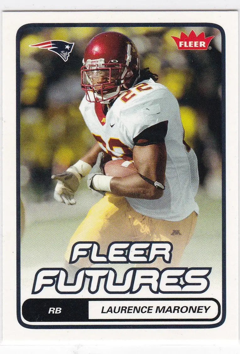 Fleer Futures football trading card of Laurence Maroney RC Rookie for New England Patriots