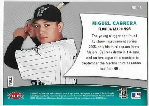 2006 Fleer Ultra RBI Kings #RBI13 Miguel Cabrera NM-MT Marlins original gloss card