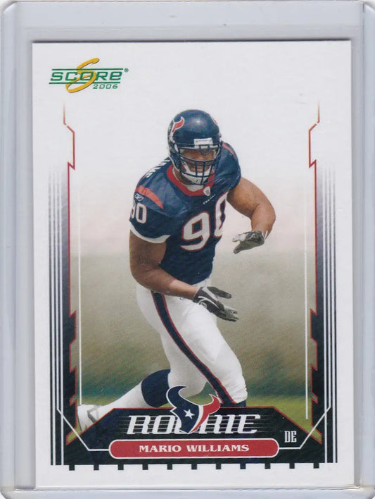 Football trading card of Mario Williams, defensive player for Houston Texans