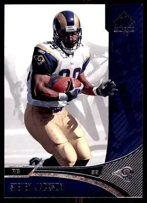 Football player Steven Jackson in action for the St. Louis Rams 2006 SP Authentic card