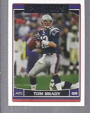 Tom Brady New England Patriots football card 2006 Topps #150 NFL sports collectible