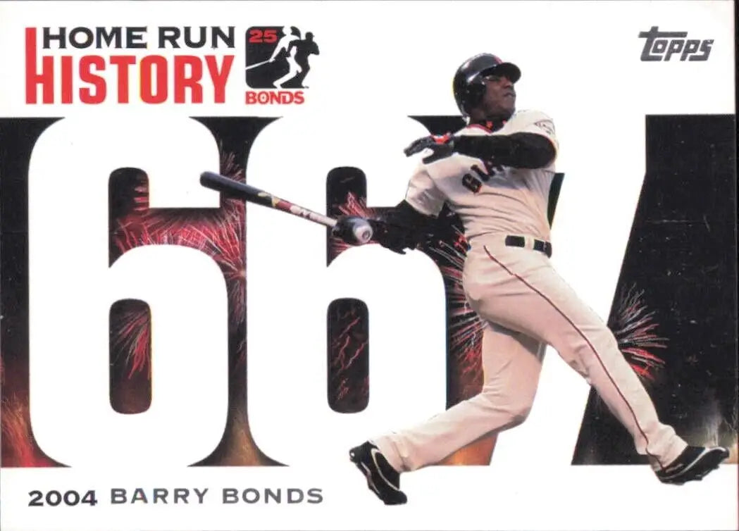 Topps Barry Bonds Home Run History #667 card featuring home run number 661 from 2004 season