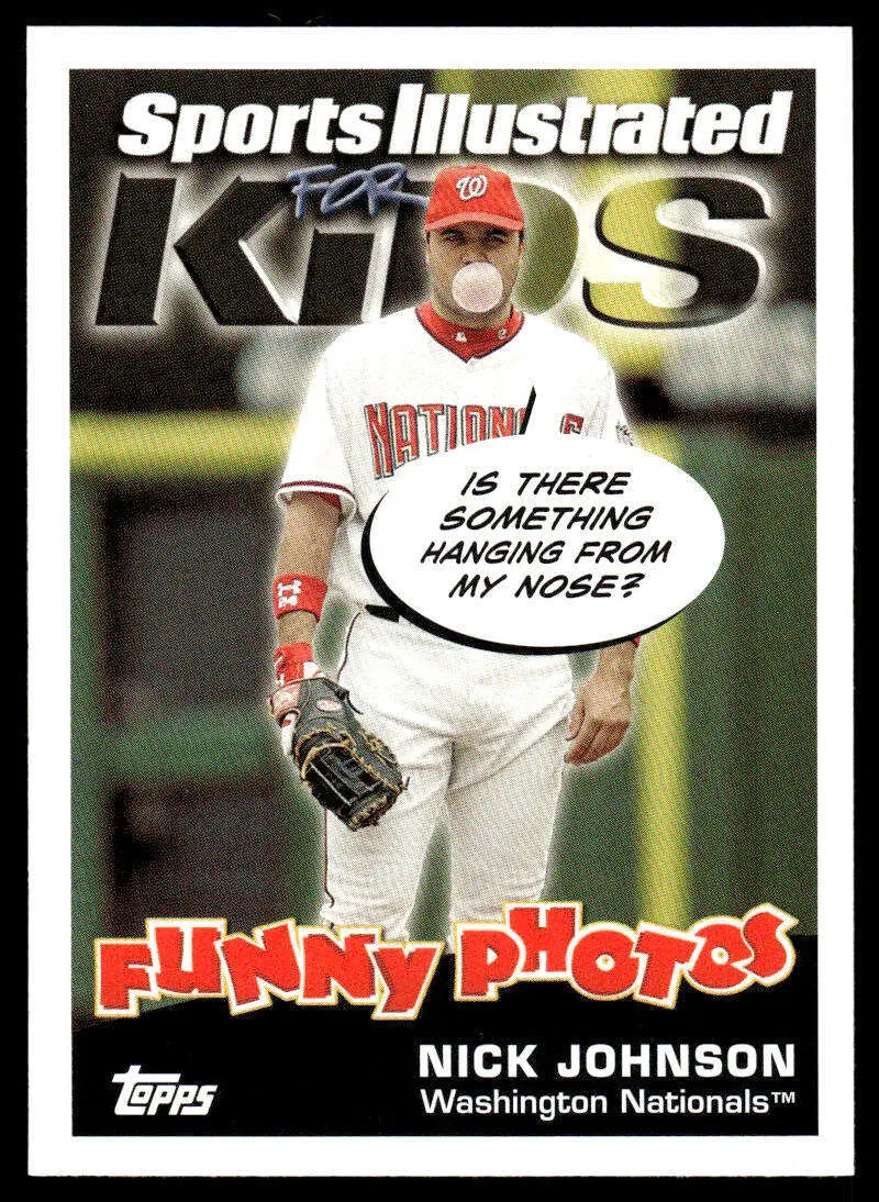 Sports Illustrated Kids cover with a baseball player and humorous speech bubble, Topps Opening Day