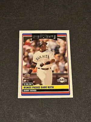 2006 Topps Updates & Highlights UH176 Barry Bonds baseball card for collectors