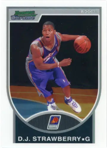 D.J. Strawberry 2007-08 Bowman Chrome Refractors rookie card from Phoenix Suns