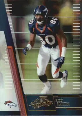 Rod Smith running on the field in navy blue uniform, Denver Broncos Absolute Memorabilia