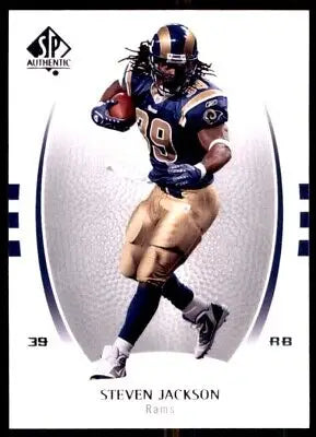 Authentic Steven Jackson football card from 2007 SP Authentic St. Louis Rams #82