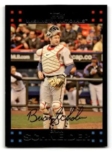 Original gloss 2007 Topps #214 Brian Schneider Washington Nationals baseball card