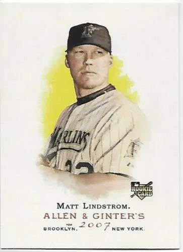 Matt Lindstrom 2007 Topps Allen and Ginter rookie card with original gloss, NM-MT condition