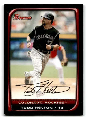 Todd Helton baseball card 2008 Bowman original gloss near mint Rockies collectible