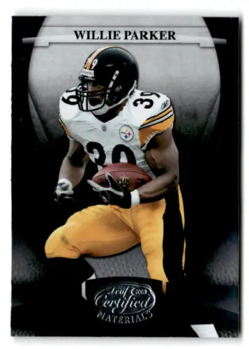 Willie Parker football card from 2008 Leaf Certified featuring original gloss finish