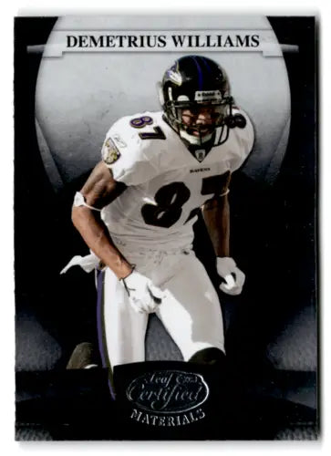 2008 Leaf Certified #12 Demetrius Williams football card with original gloss, Ravens