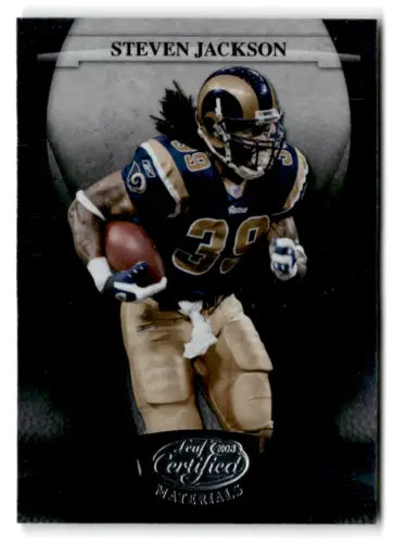 Original gloss 2008 Leaf Certified #132 Steven Jackson football card for Rams collectors