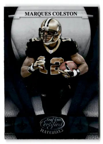 2008 Leaf Certified #89 Marques Colston football card in Near Mint condition, original gloss