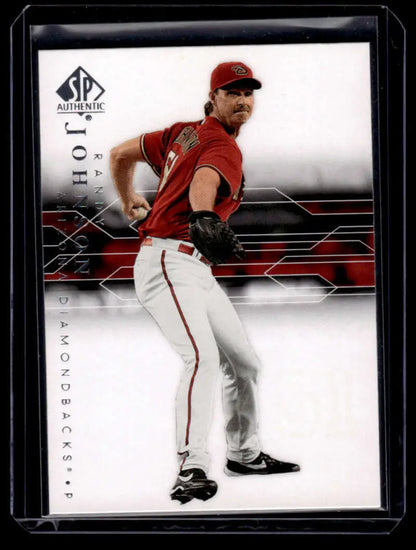 Baseball card of Randy Johnson in Arizona Diamondbacks uniform, 2008 SP Authentic