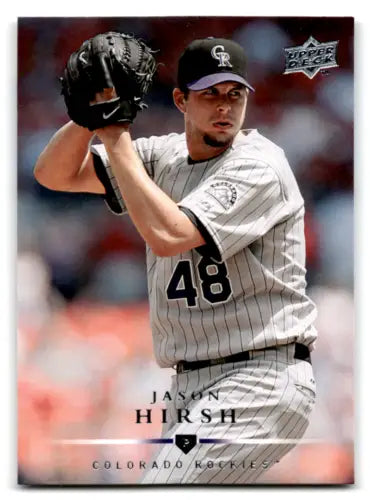 2008 Upper Deck #242 Jason Hirsh baseball card featuring original gloss in NM condition