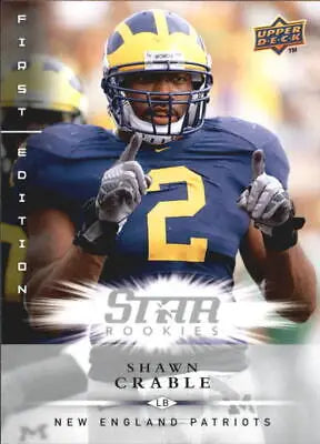 Shawn Crable football card from 2008 Upper Deck First Edition Star Rookie NE Patriots