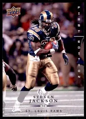 Football player Steven Jackson in action, Upper Deck 2008 First Edition card