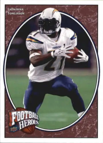 LaDainian Tomlinson football card from 2008 Upper Deck Heroes with original gloss features