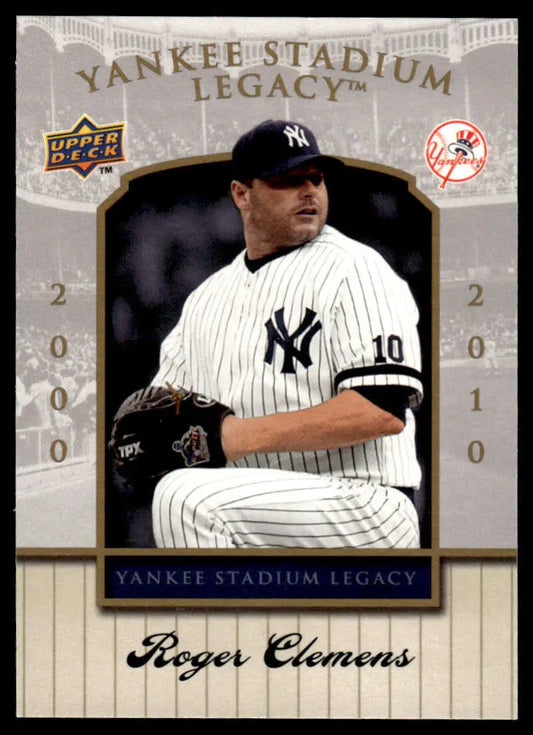 Yankee Stadium final season card of Roger Clemens in Upper Deck Yankees pinstripes