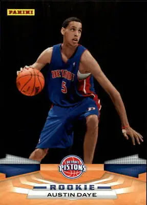 Austin Daye rookie basketball card from 2009-10 Panini #365 for Detroit Pistons