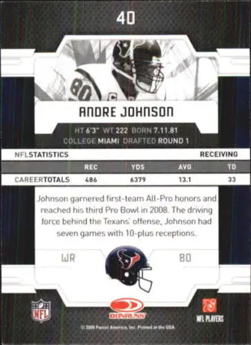 2009 Donruss Elite #40 Andre Johnson football card in original gloss condition