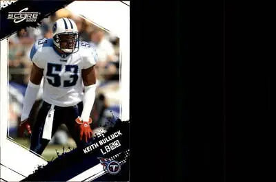 Keith Bulluck Tennessee Titans player in white jersey, number 53 on football card