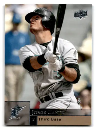 Jorge Cantu baseball card from 2009 Upper Deck featuring original gloss and Marlins