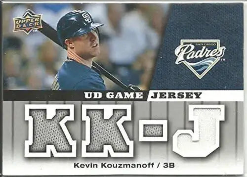 2009 Upper Deck UD Game Jersey card featuring Kevin Kouzmanoff with original gloss