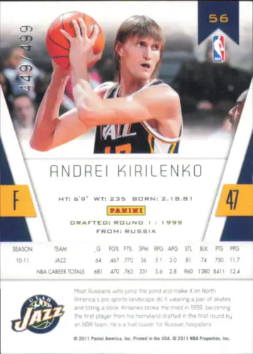 Andrei Kirilenko 2010-11 Totally Certified Red #56 Utah Jazz Card NBA NM-MT