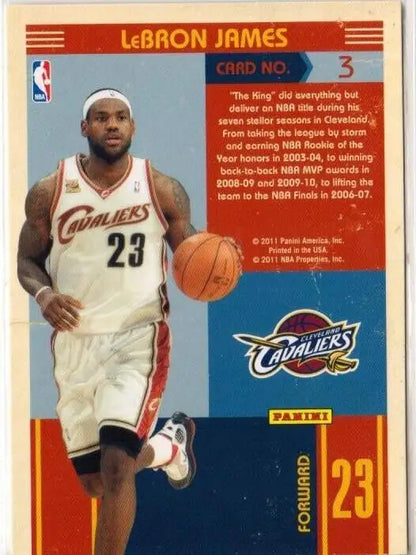 LeBron James Cleveland Cavaliers basketball card from Panini Classics Blast collection