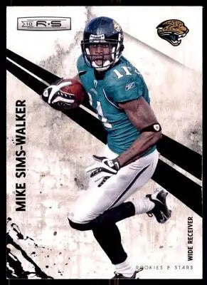 Jacksonville Jaguars player in teal jersey with ball from 2010 Panini Rookies & Stars