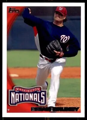 Baseball card of Brian Bruney, pitcher for Washington Nationals 2010 Topps #343