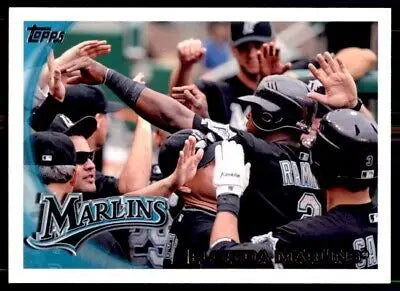 2010 Topps Florida Marlins #553 baseball card showcasing Florida Marlins players