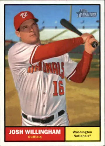 Josh Willingham baseball card from 2010 Topps Heritage with original gloss finish