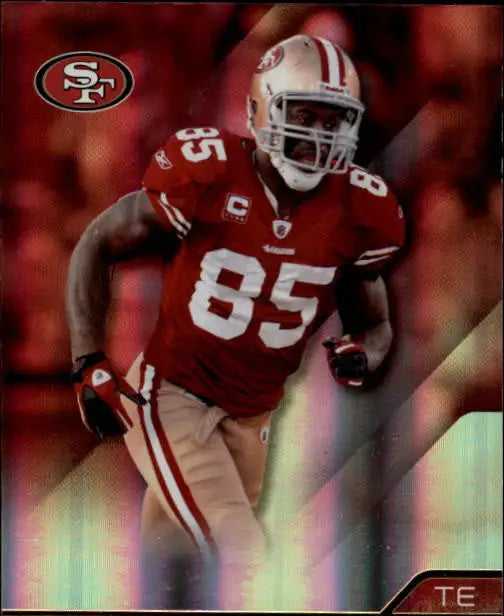 Football player in San Francisco 49ers uniform, Vernon Davis Absolute Memorabilia card