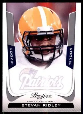 Stevan Ridley rookie card from 2011 Panini Prestige, New England Patriots #292