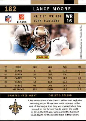 Lance Moore New Orleans Saints Football Card 2011 Score #182 NM-MT Condition