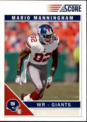 Mario Manningham 2011 Score New York Giants football card NFL sports collectible