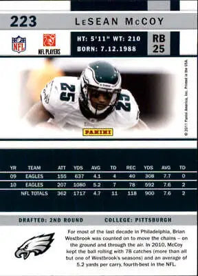 LeSean McCoy Philadelphia Eagles football card 2011 Score #223 NFL Sports NM-MT