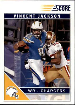 Vincent Jackson football card from 2011 featuring San Diego Chargers NFL player