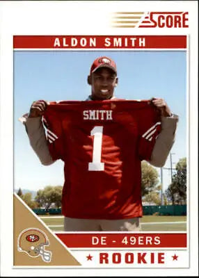 Aldon Smith rookie card from 2011 Score #306 for San Francisco 49ers collectors