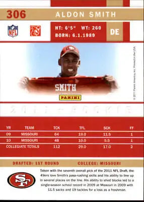 Aldon Smith 2011 Score #306 Rookie San Francisco 49ers Football Card NM-MT