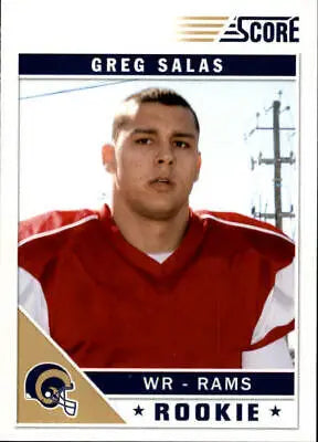 Greg Salas rookie card from the 2011 Score #339 featuring the St. Louis Rams