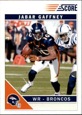 Jabar Gaffney Denver Broncos trading card featuring Gaffney during a game carry