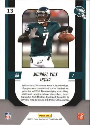 Michael Vick Philadelphia Eagles football card from 2011 Score Complete series