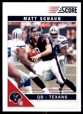 Football trading card of Matt Schaub, Houston Texans quarterback in action