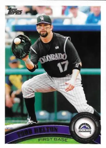 Todd Helton baseball card - 2011 Topps #220 original gloss Rockies Simply Sandoval